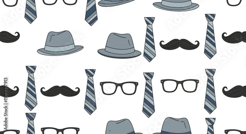 Father's Day Pattern of Gentlemen Accessories for Celebration
