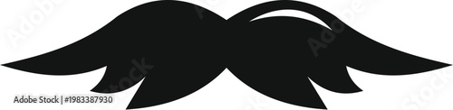 Black mustache silhouette vector graphic representing male grooming and movember awareness