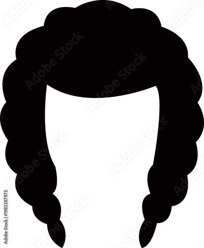 Black silhouette judge wig icon