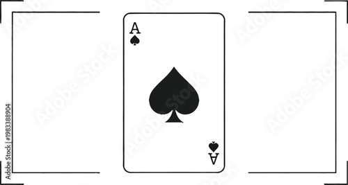 Ace of spades playing card centered minimal casino concept