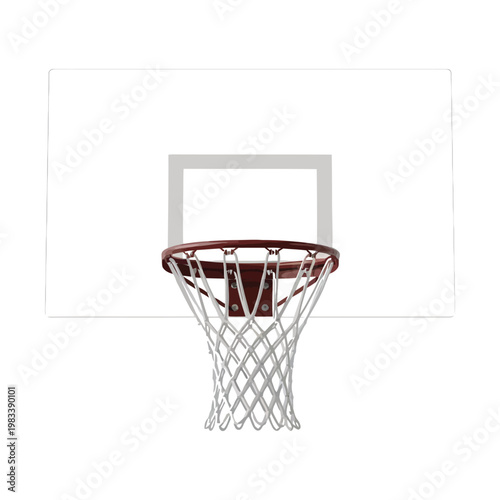 Close-up view of a basketball hoop and net on a backboard
