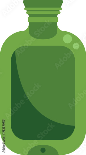Green hot water bottle icon vector illustration on white background