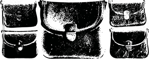 Vintage leather bags collection classic handbags in different sizes and designs handmade traditional travel accessories