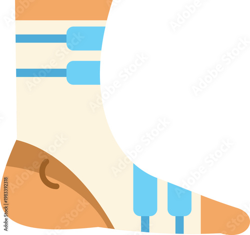 Foot wearing an orthopedic compression sock providing support and aiding recovery