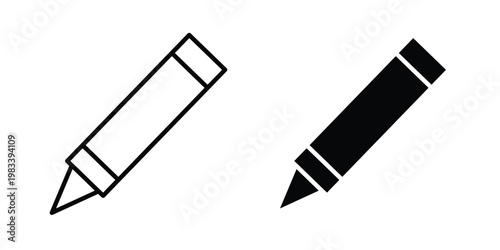 Crayon icon vectors set. vector icon for web design