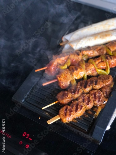 Delicious grilled meat skew...