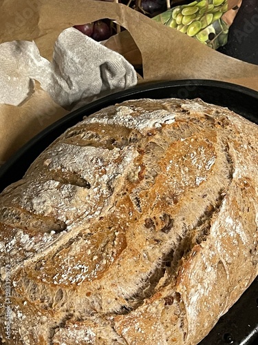 Close up of a rustic bread ...
