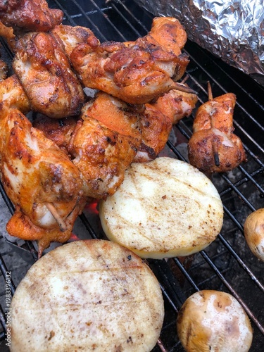 Close-up of grilled chicken...