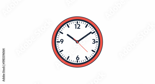 A classic analog clock displaying the time with hands on a white background.