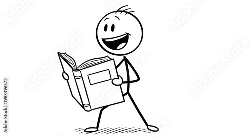 stickman, stick figure, stick figure holding book above head, stickman lifting book