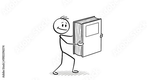 stickman, stick figure, stick figure holding book above head, stickman lifting book