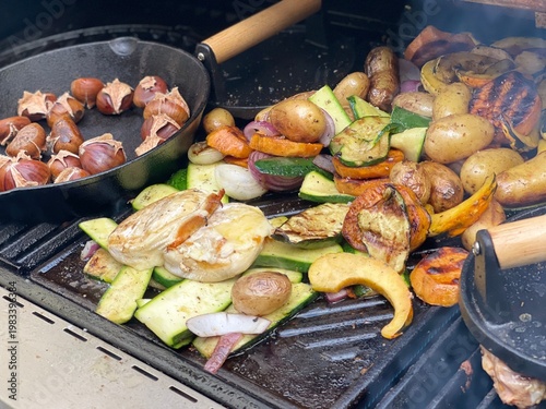 Close-up of grilled vegetab...