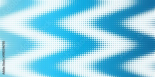 Abstract Background Blue halftone zigzag pattern, abstract geometric wave background, cyan gradient dot texture vector for modern web design