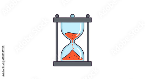 Hourglass illustration showing time passing and the concept of waiting.