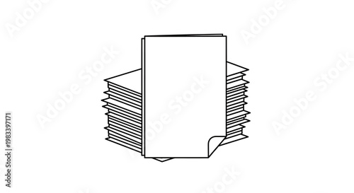 Pile of blank white paper sheets ready for printing and writing, office supplies.