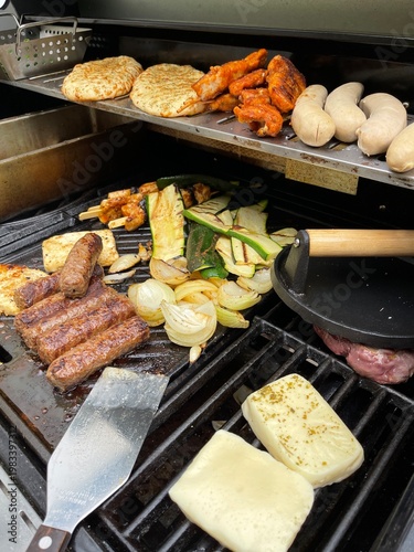 Close up of various grilled...