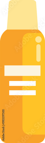 Yellow spray can representing a personal care or cosmetic product