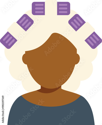 Woman getting her hair done using curlers for a beauty treatment