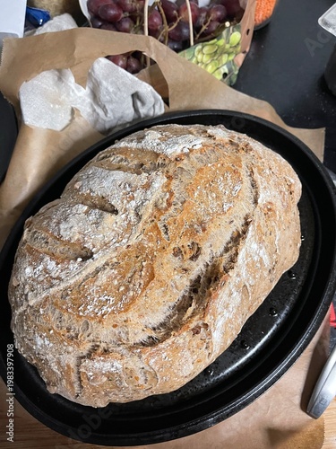 Close-up of a crusty loaf o...