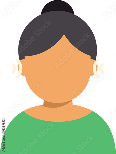 Woman experiencing sound waves representing hearing ability and auditory health