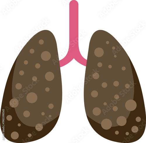 Lungs with dark spots illustrating the effects of illness or smoking