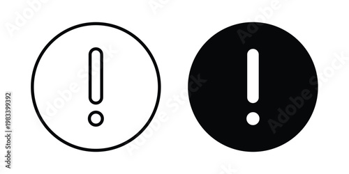 Exclamation button icon vectors set. vector icon for web design