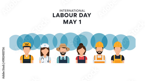 Labor Day Salute: a tribute to the dedication and hard work of laborers worldwide on International Labor Day. the image depicts a graphic of diverse workers, united in celebrating this special day. 