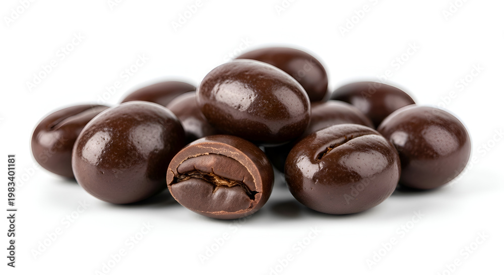 Obraz premium Delicious chocolate coffee beans pile.