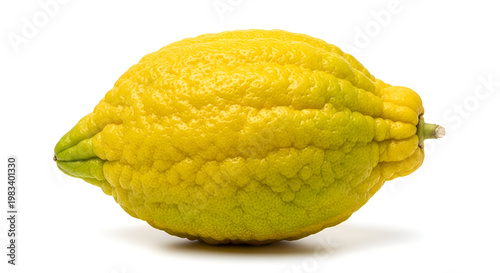 Fresh Etrog citron on white background.