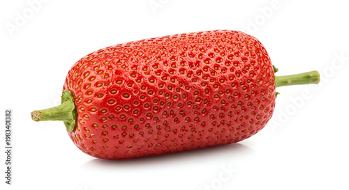 Fresh white strawberry on white background.