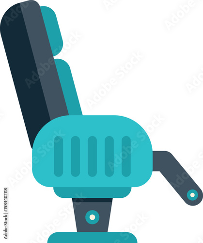Minimalist vector illustration showing an adjustable airplane seat in side view