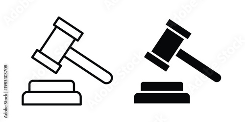 Gavel icon vectors set. vector icon for web design