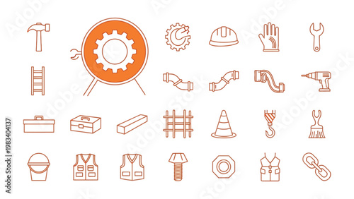 Tools for Construction: A visual inventory of essential tools used in the construction industry, artfully displayed in an organized fashion, hinting at the precision and skill required.