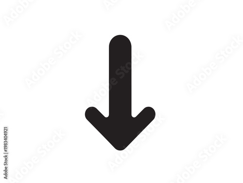 downward direction arrow flat design vector illustration