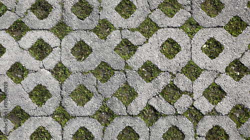 Foto Permeable concrete pavers creating an eco friendly urban surface, interlocking p