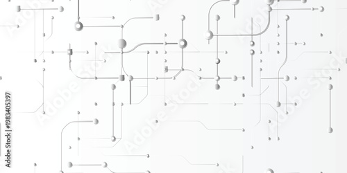 Abstract Background Abstract technology circuit board pattern, futuristic digital data network vector, minimal white electronic background