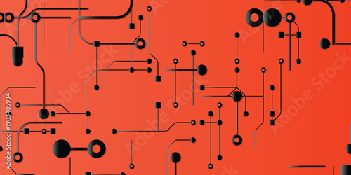 Abstract Background Abstract circuit board background, red electronic motherboard pattern, futuristic technology vector illustration