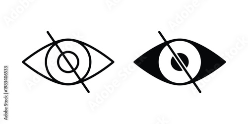 Hide icon vectors set. vector icon for web design