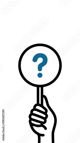 回答札のアニメーションセット：まる,ばつ,三角,？,YES,NO,（縦長、白背景）