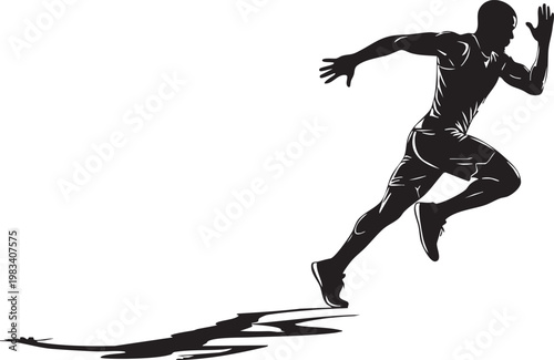 Black and white silhouette of dancer performing dramatic midair split leap midair leap split position