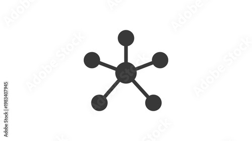 Black molecular structure model graphic.
