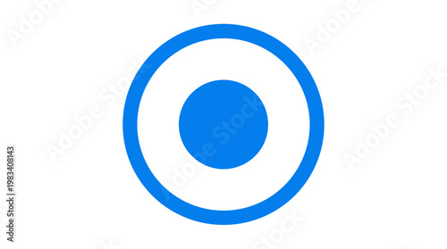 Blue concentric circles logo symbol.