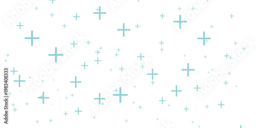 Medical healthcare seamless background. Green blue cross pattern. Repeating plus symbol wallpaper. Vector hospital pattern.