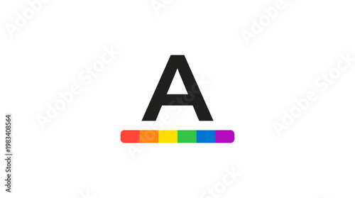 Colorful Letter A Typography Design.