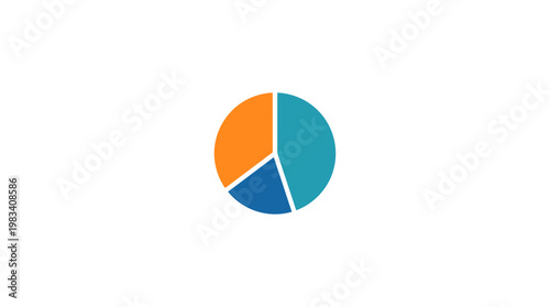 Colorful pie chart sections divided.
