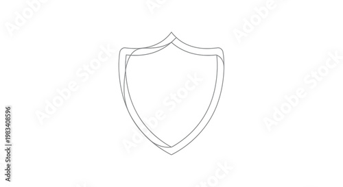 Two overlapping grey shield outlines on a white background