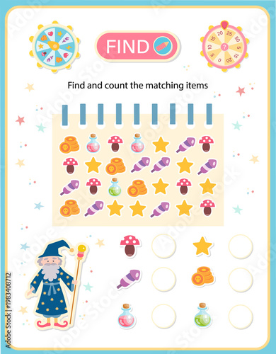 Quadro em tela Magical I spy game for kids