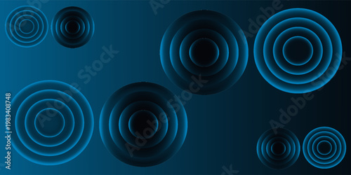 Wifi wave light effect. Radar sensor, beep technology, digital sign.Transparent neon circle symbol. wireless internet connection. Radar or sonar with wireless technology emitting a light effect