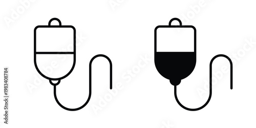 IV bag icon vectors set. vector icon for web design