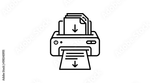 Printer with paper being printed.